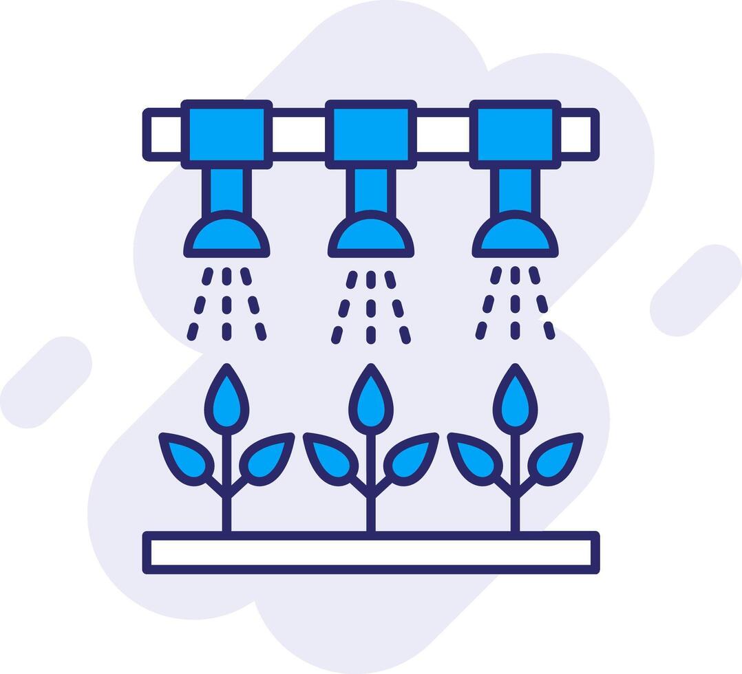 Irrigation System Line Filled Backgroud Icon vector