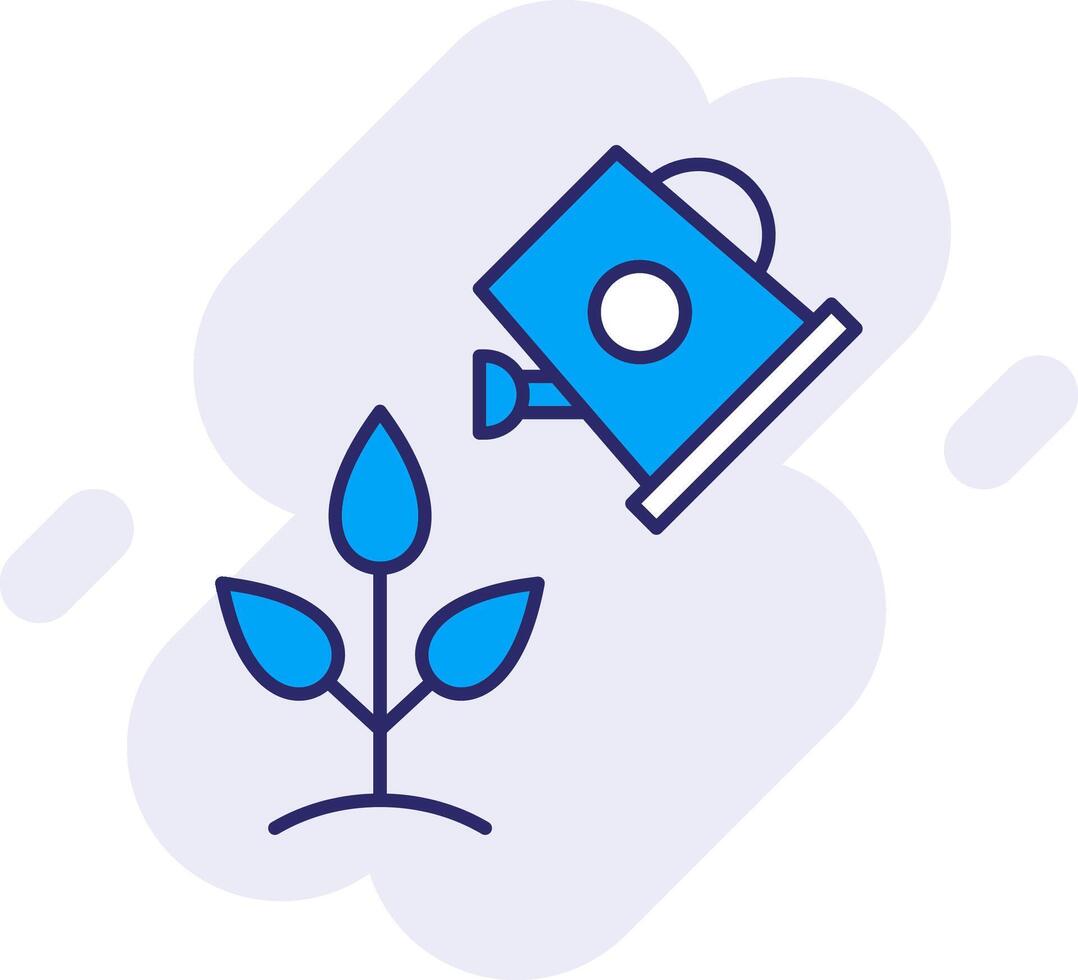 Watering Plants Line Filled Backgroud Icon vector