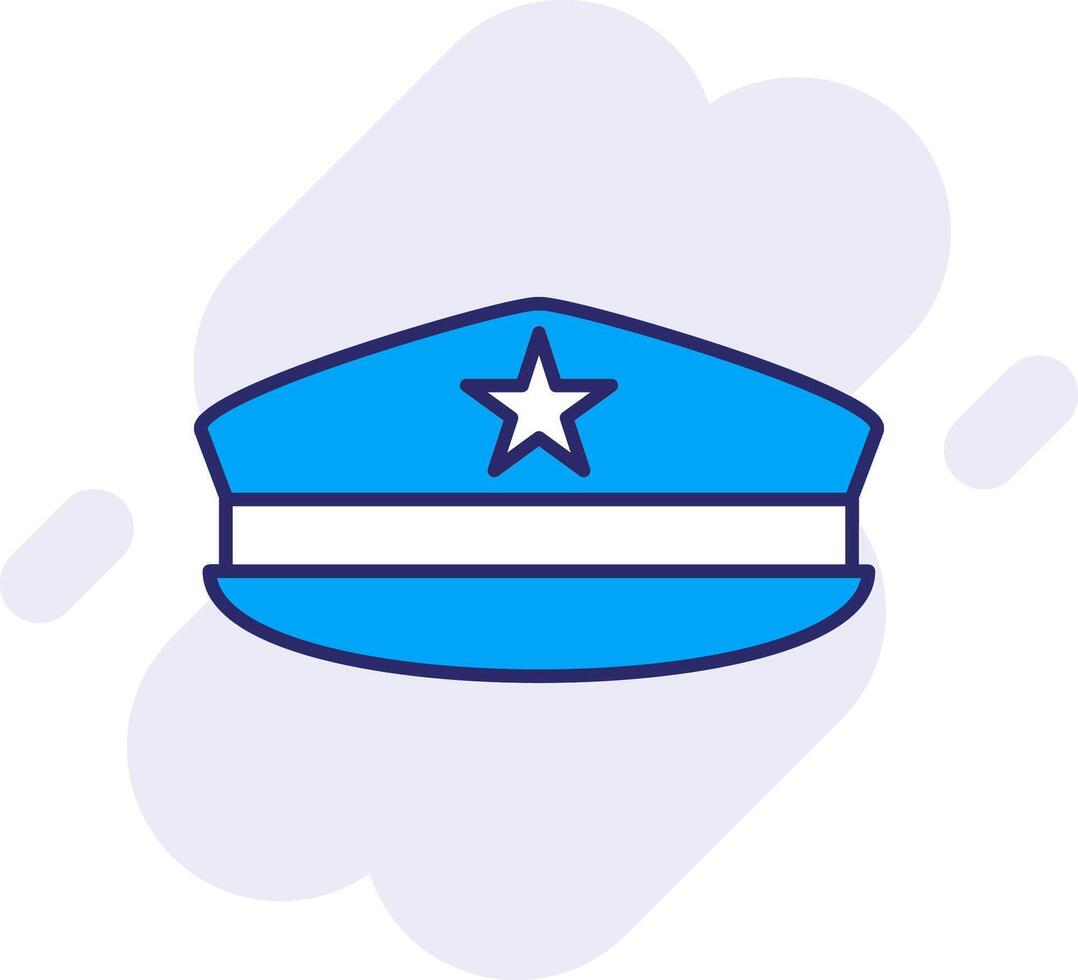 militar sombrero línea lleno fondo icono vector