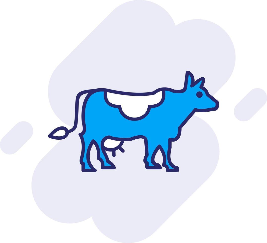 vaca línea lleno fondo icono vector