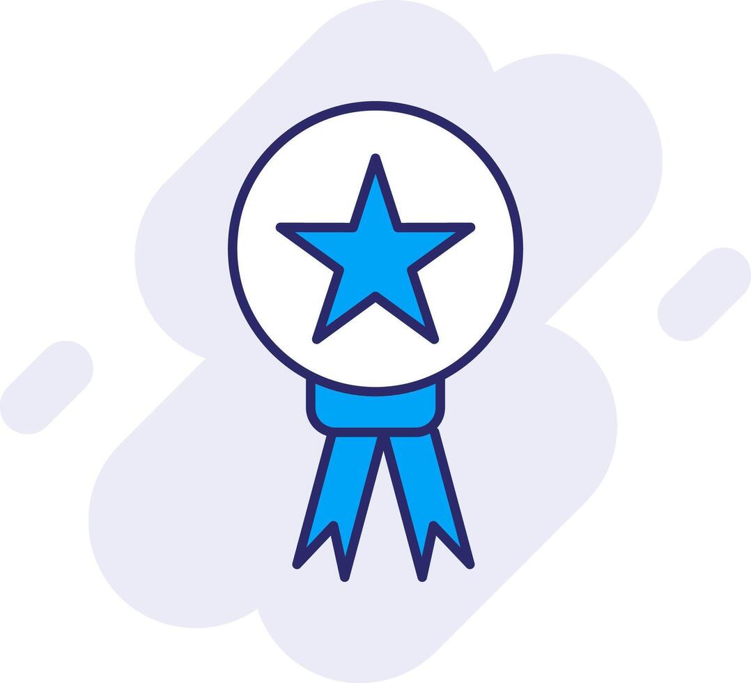 Star Medal Line Filled Backgroud Icon vector