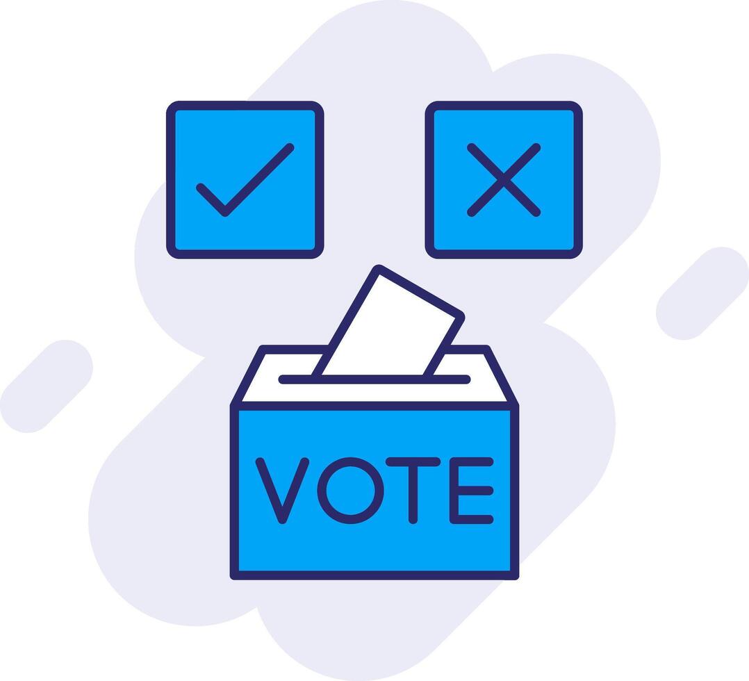 Vote Yes Line Filled Backgroud Icon vector