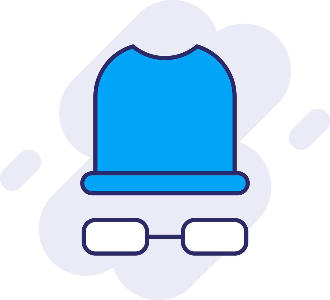 White Hat Line Filled Backgroud Icon vector