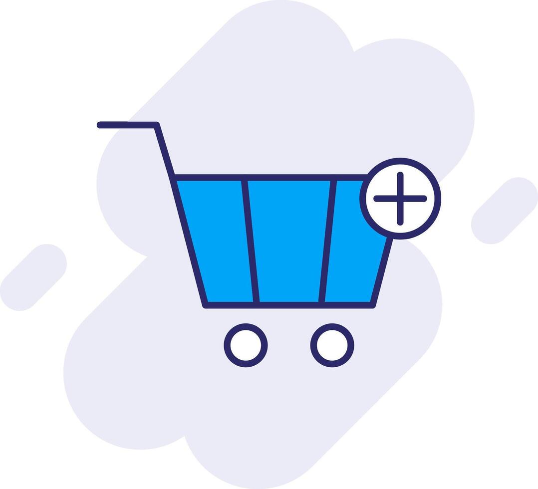 Add To Cart Line Filled Backgroud Icon vector