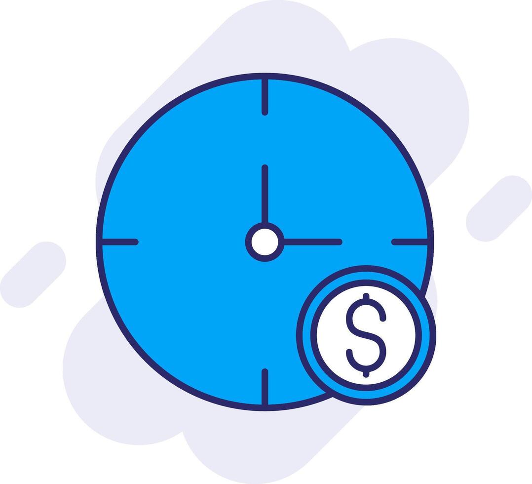 Time Is Money Line Filled Backgroud Icon vector