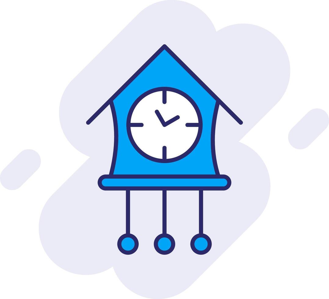 Cuckoo Clock Line Filled Backgroud Icon vector