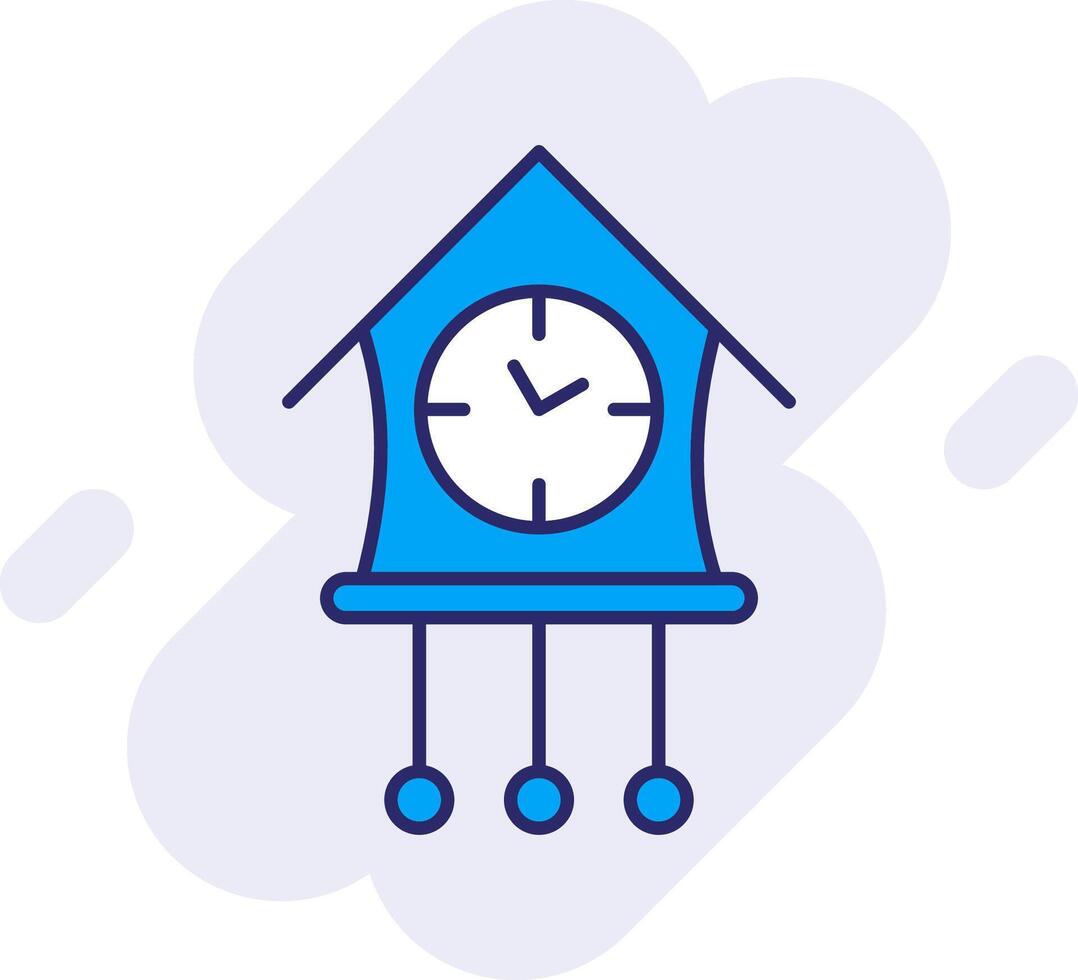 Cuckoo Clock Line Filled Backgroud Icon vector