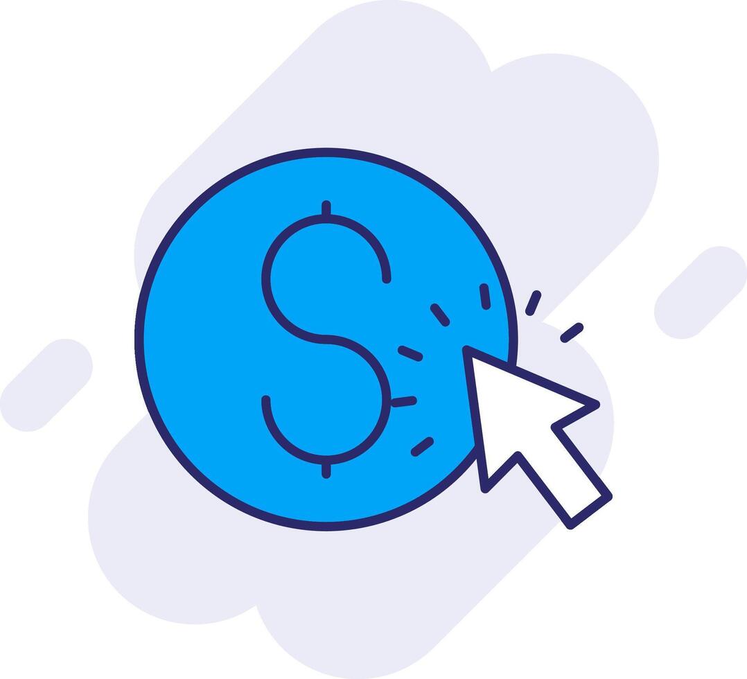 Pay Per Click Line Filled Backgroud Icon vector