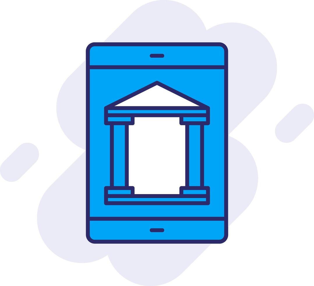 Mobile Banking Line Filled Backgroud Icon vector
