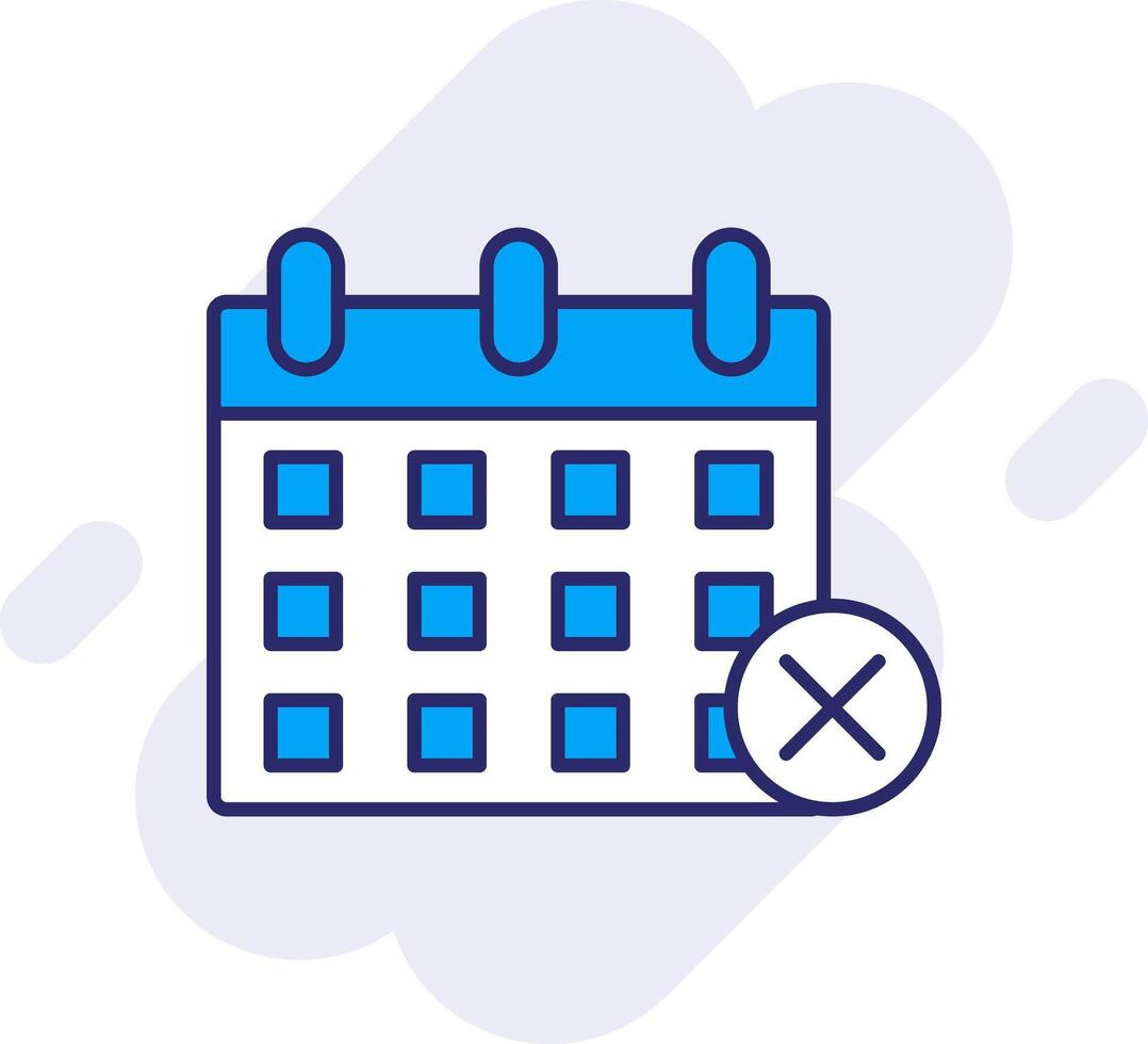 Cancel Event Line Filled Backgroud Icon vector