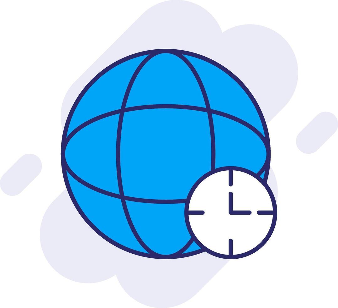 Time Zone Line Filled Backgroud Icon vector