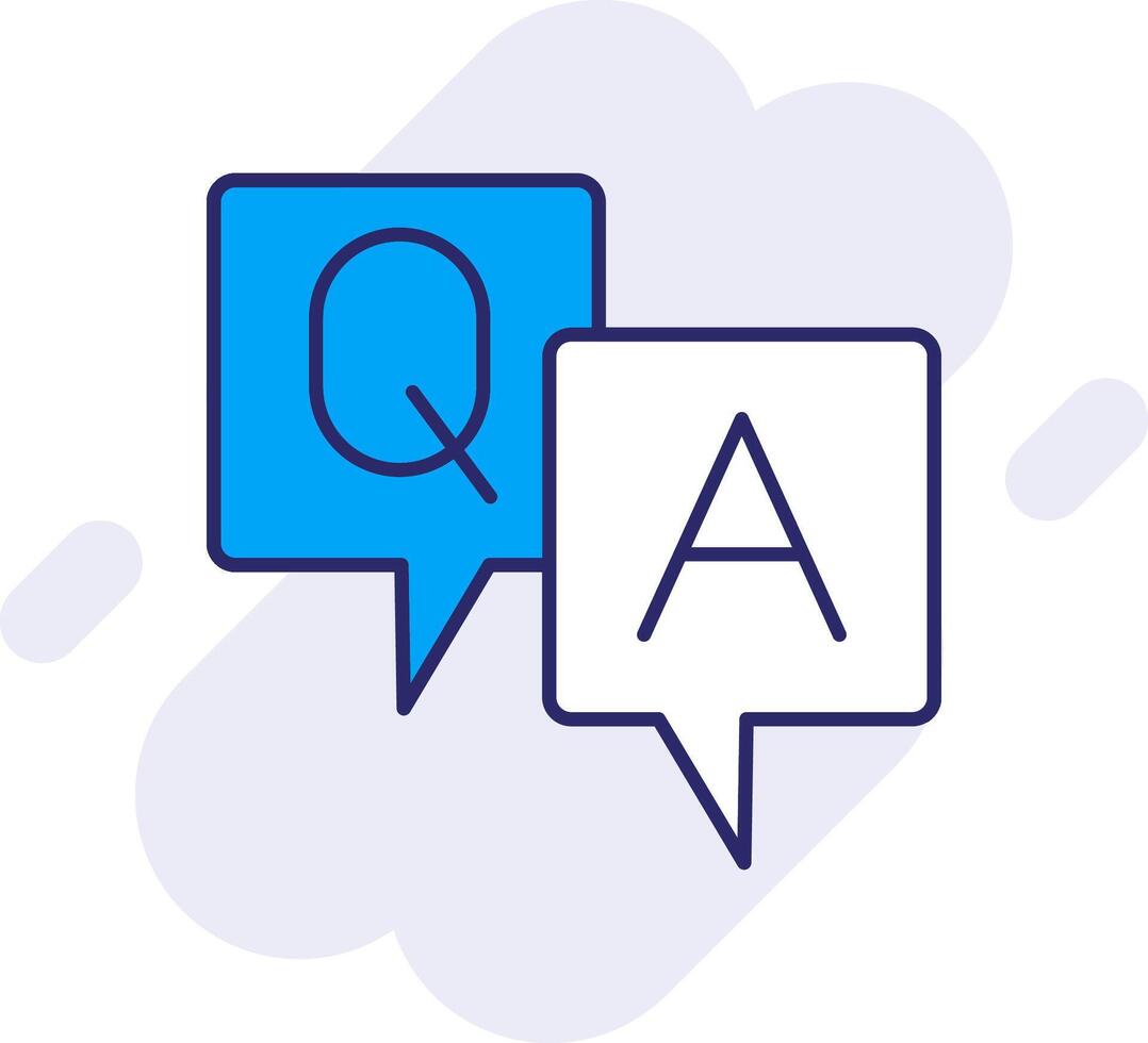 Question And Answer Line Filled Backgroud Icon vector