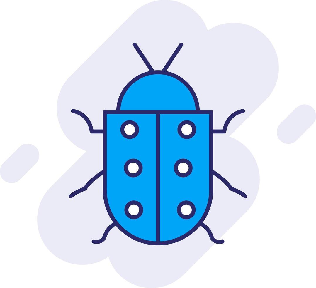 Bug Line Filled Backgroud Icon vector