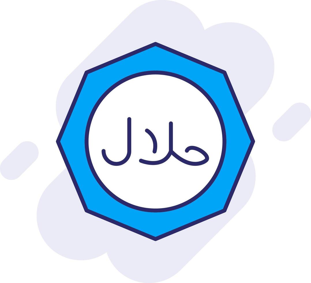 Halal Line Filled Backgroud Icon vector