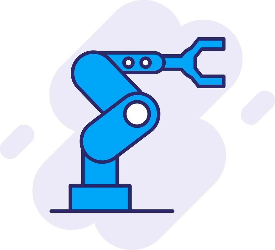 industrial robot línea lleno fondo icono vector