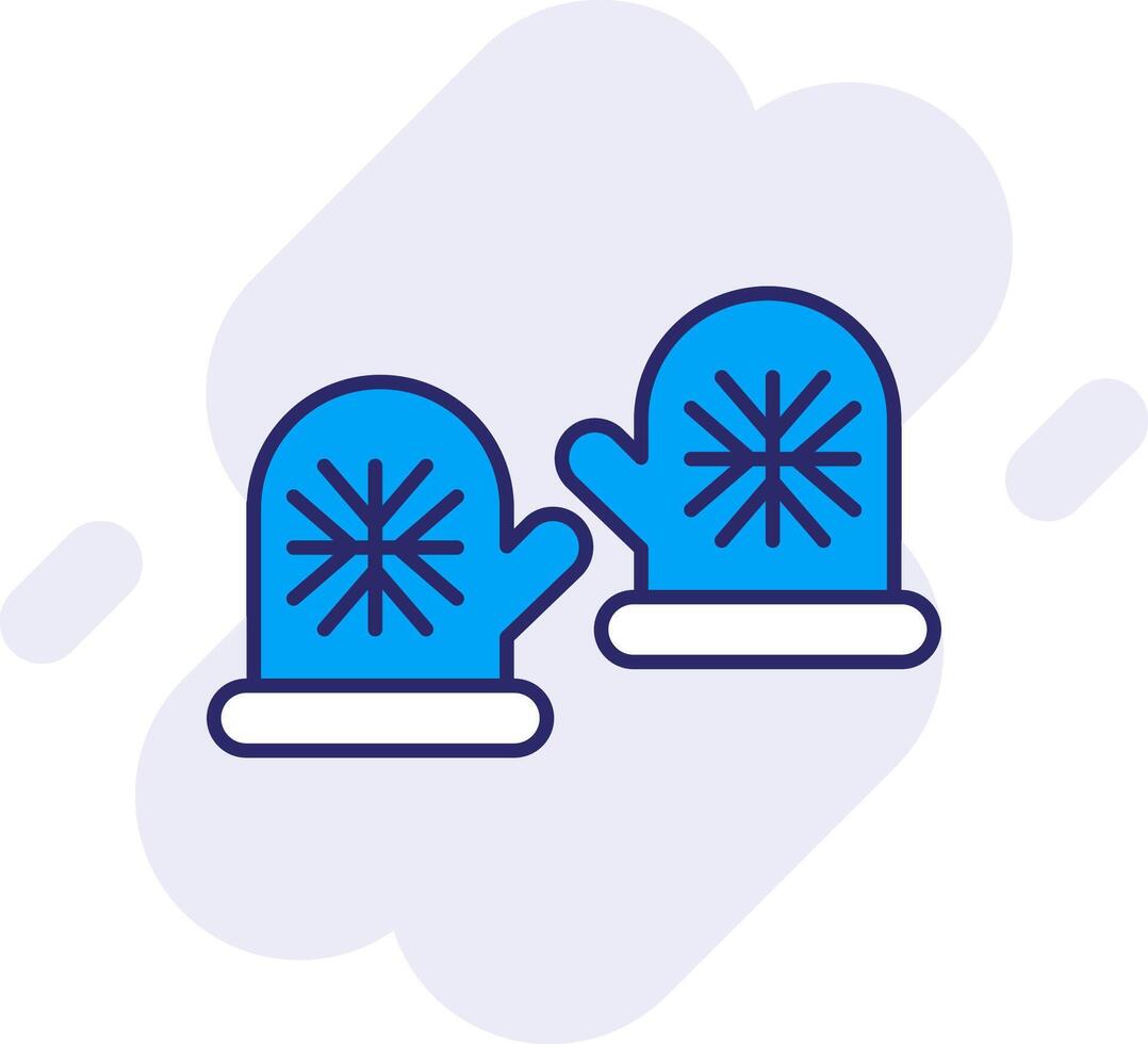 Winter Gloves Line Filled Backgroud Icon vector