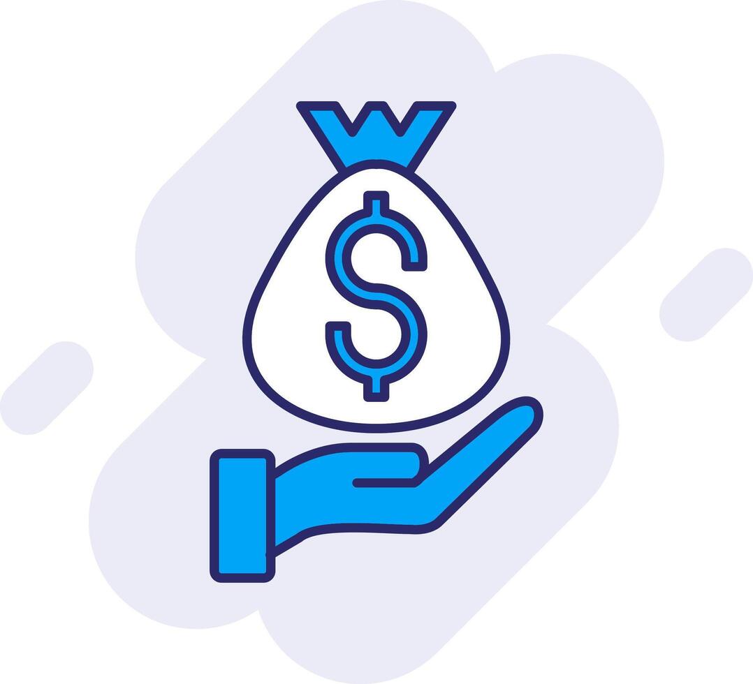 Money Bag Line Filled Backgroud Icon vector