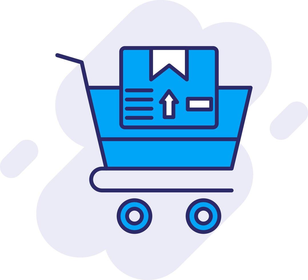 compras carro línea lleno fondo icono vector