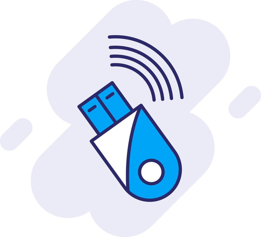 Usb Modem Line Filled Backgroud Icon vector