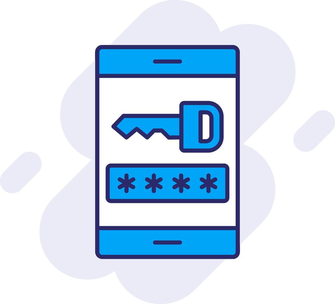 Password Line Filled Backgroud Icon vector