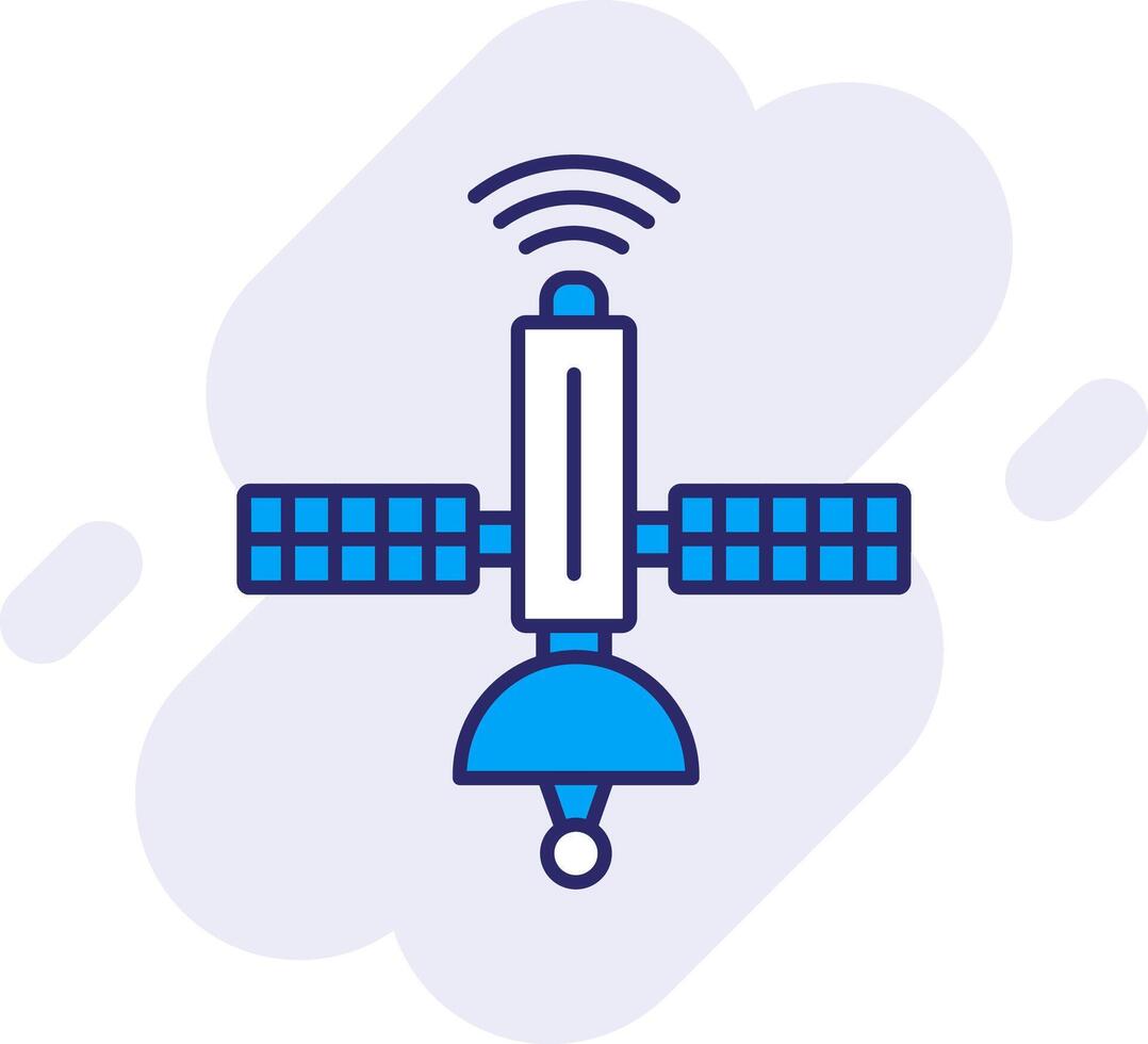 Satellite Line Filled Backgroud Icon vector