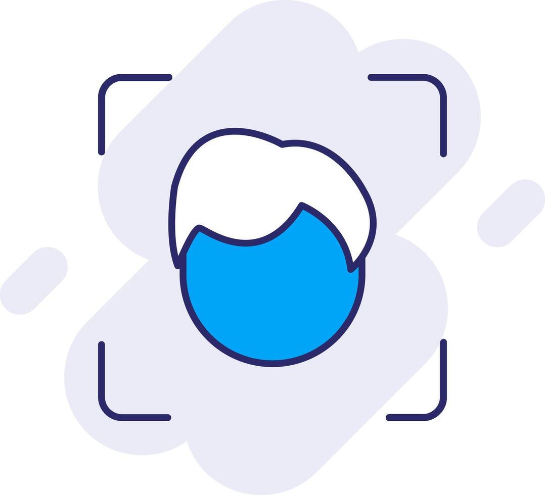 Face Scan Line Filled Backgroud Icon vector