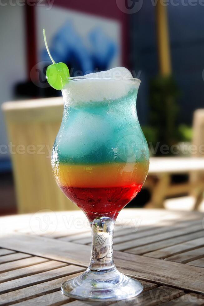 A Glass of Rainbow Mocktail photo