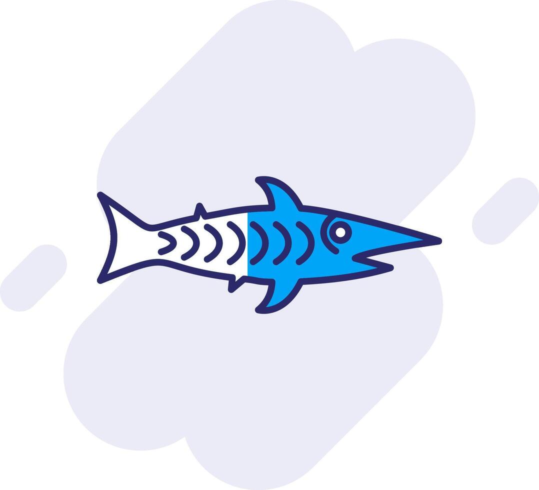 shark Line Filled Backgroud Icon vector