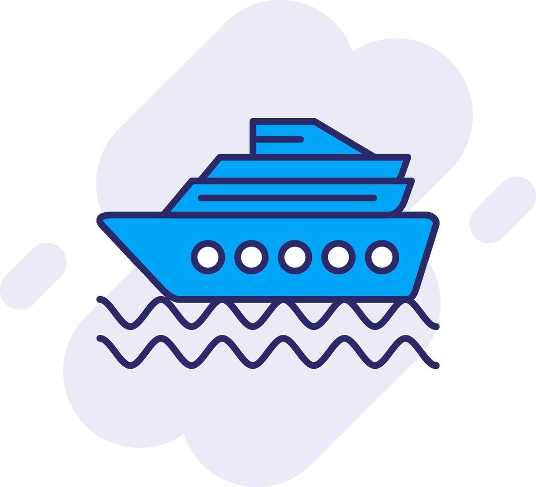 crucero Embarcacion línea lleno fondo icono vector