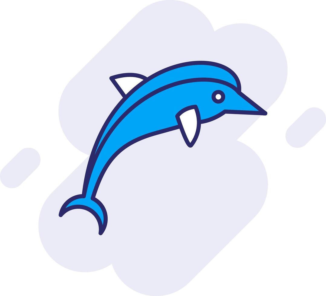 Dolphin Line Filled Backgroud Icon vector