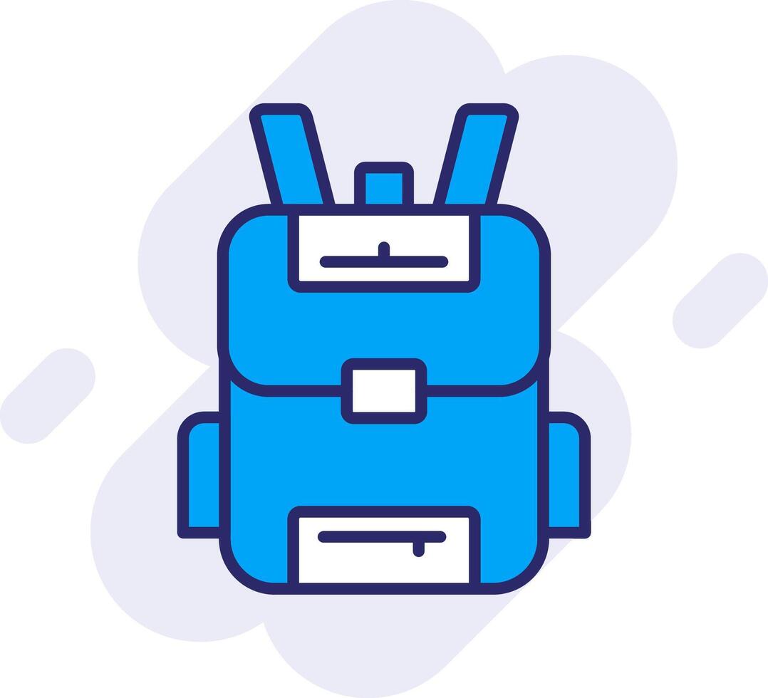 Backpack Line Filled Backgroud Icon vector