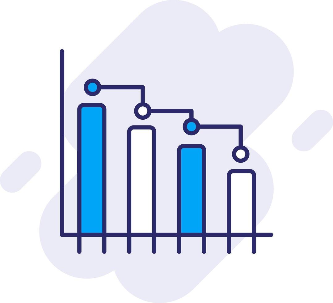 Bar Graph Line Filled Backgroud Icon vector