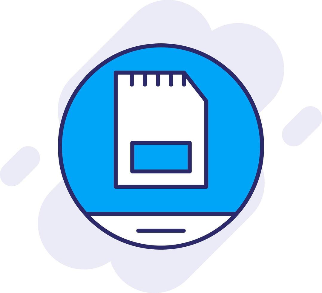 Memory Card Line Filled Backgroud Icon vector