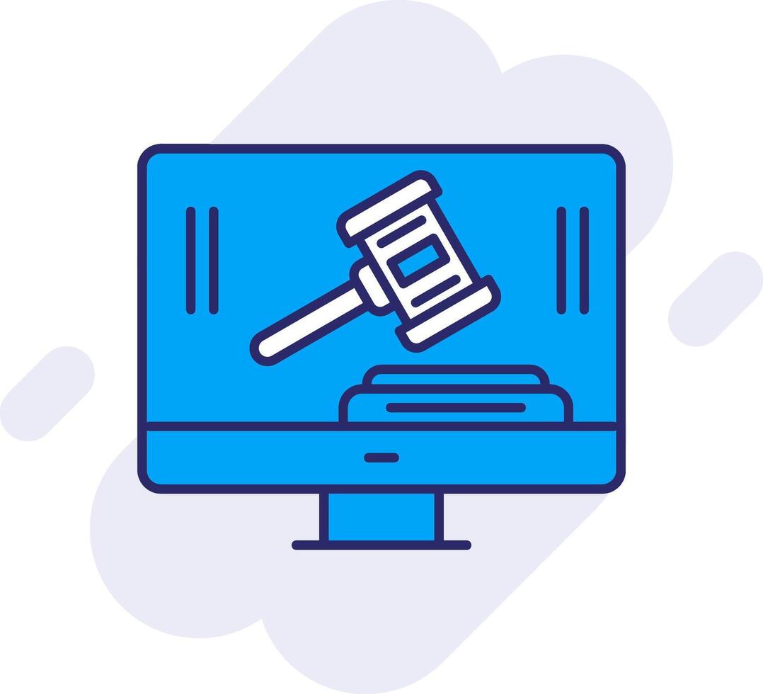 Auction Line Filled Backgroud Icon vector