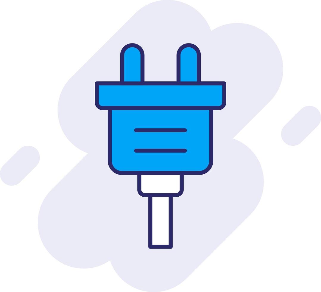 Plug Line Filled Backgroud Icon vector