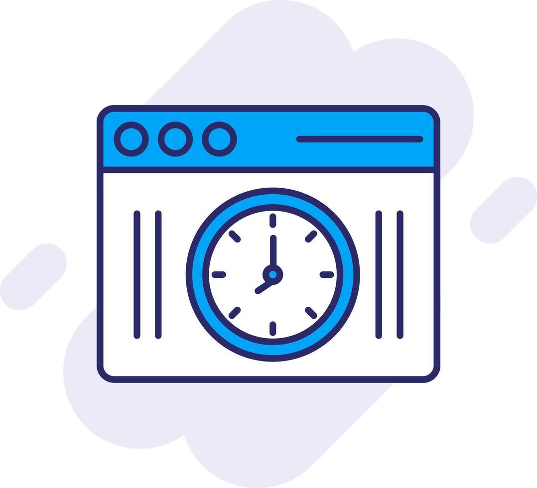 Clock Line Filled Backgroud Icon vector