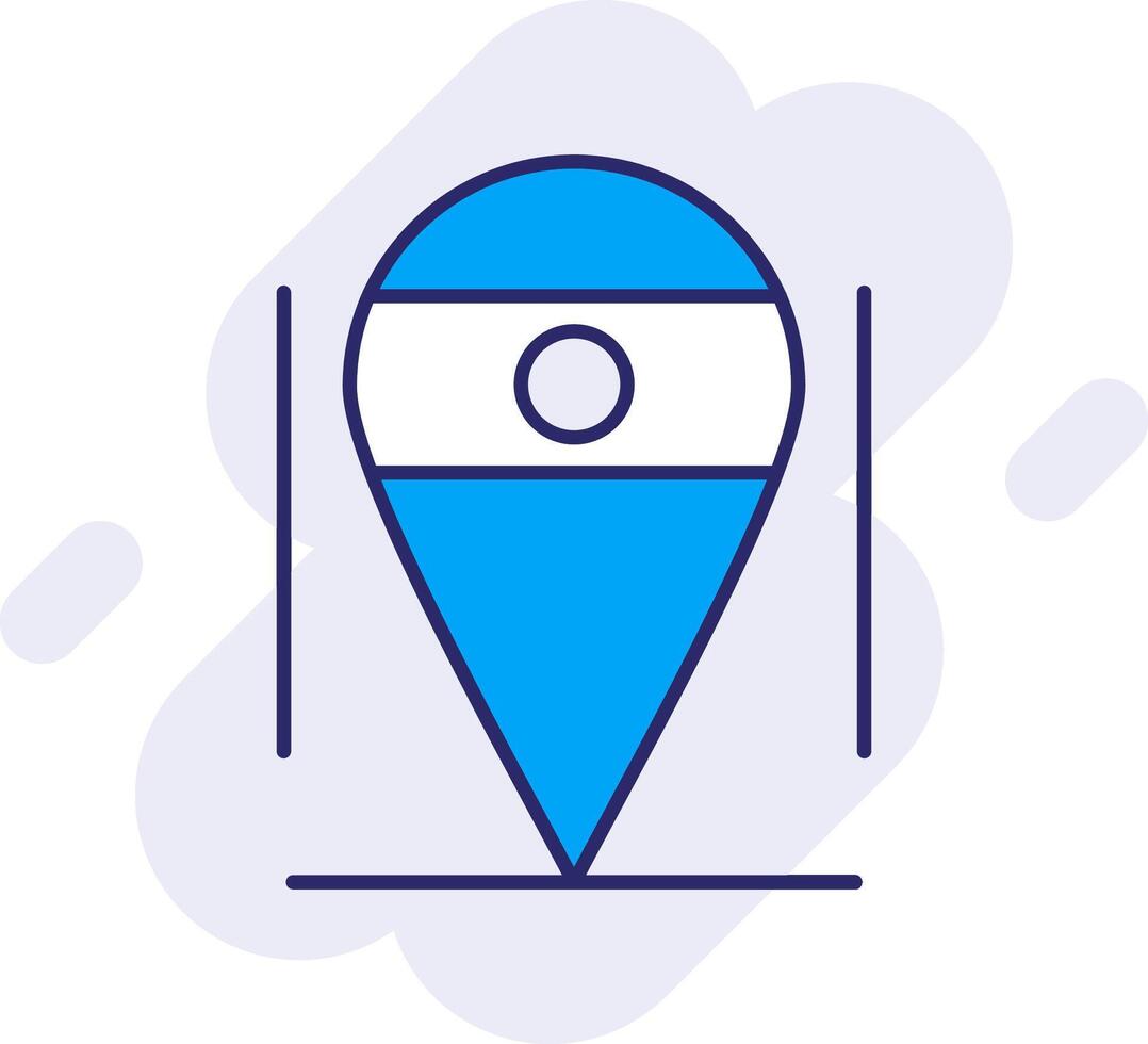 Location Line Filled Backgroud Icon vector