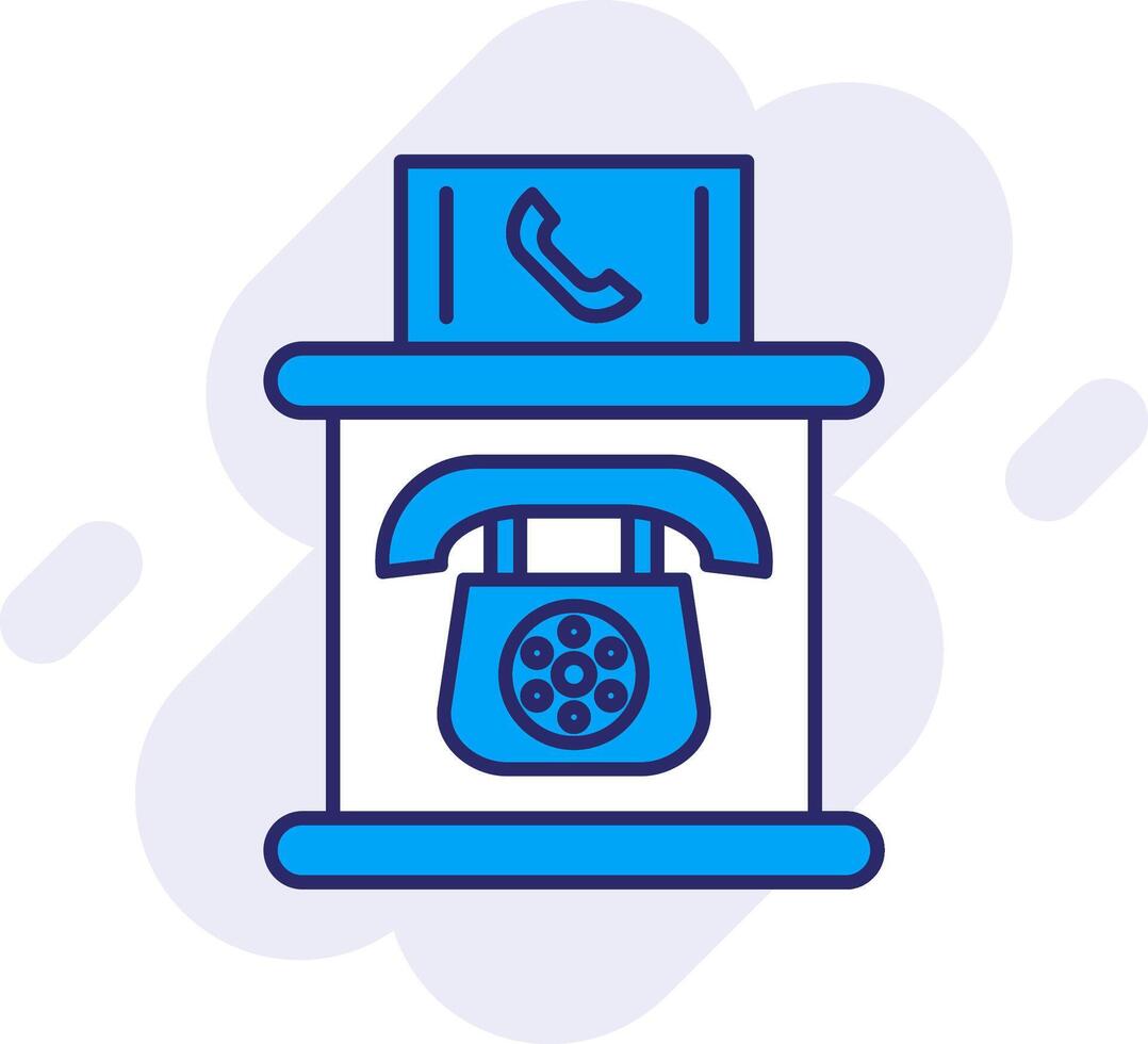 Telephone Booth Line Filled Backgroud Icon vector