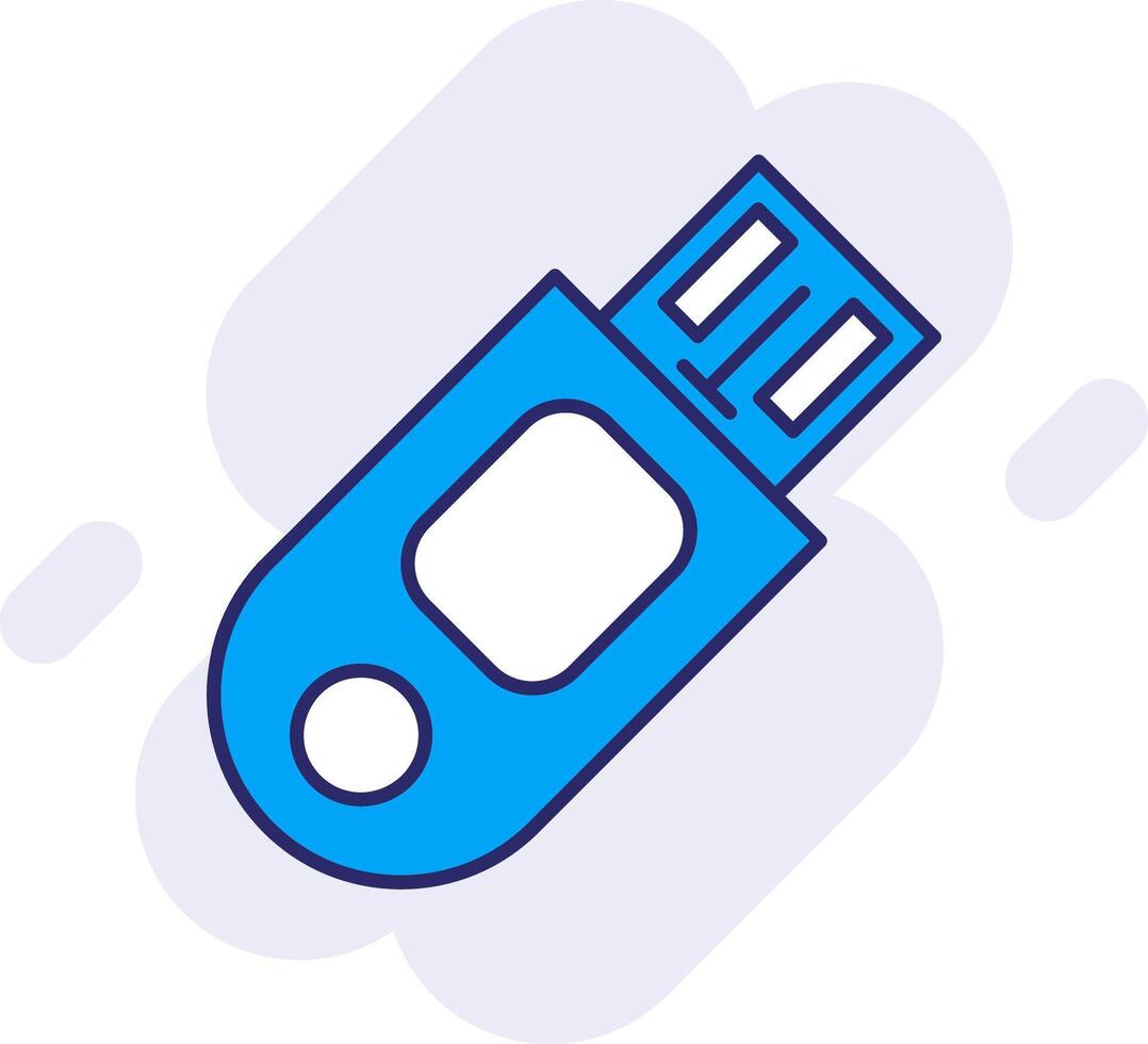 Pendrive Line Filled Backgroud Icon vector