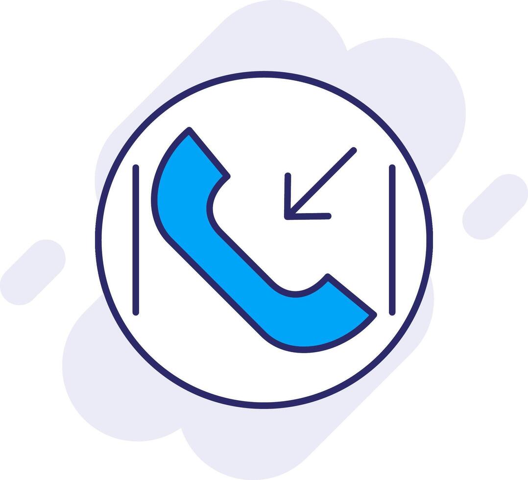 Incoming Call Line Filled Backgroud Icon vector