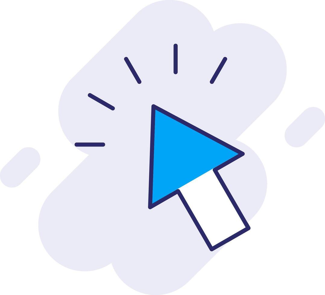 Mouse Cursor Line Filled Backgroud Icon vector