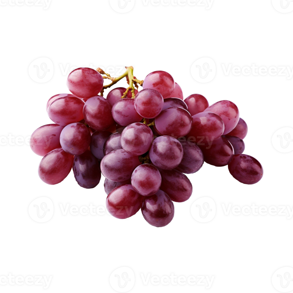 AI generated bunch of red grapes isolated on transparent background png