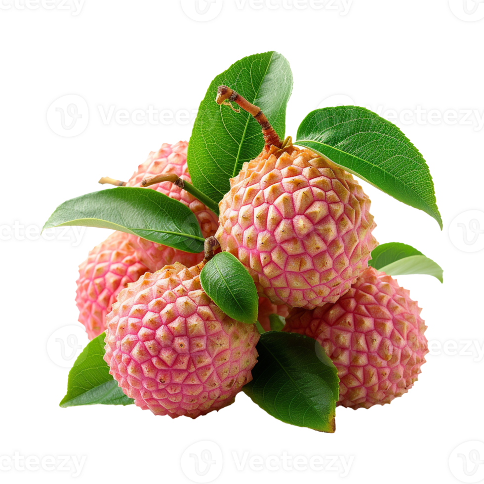 AI generated lychee fruits isolated on transparent background png
