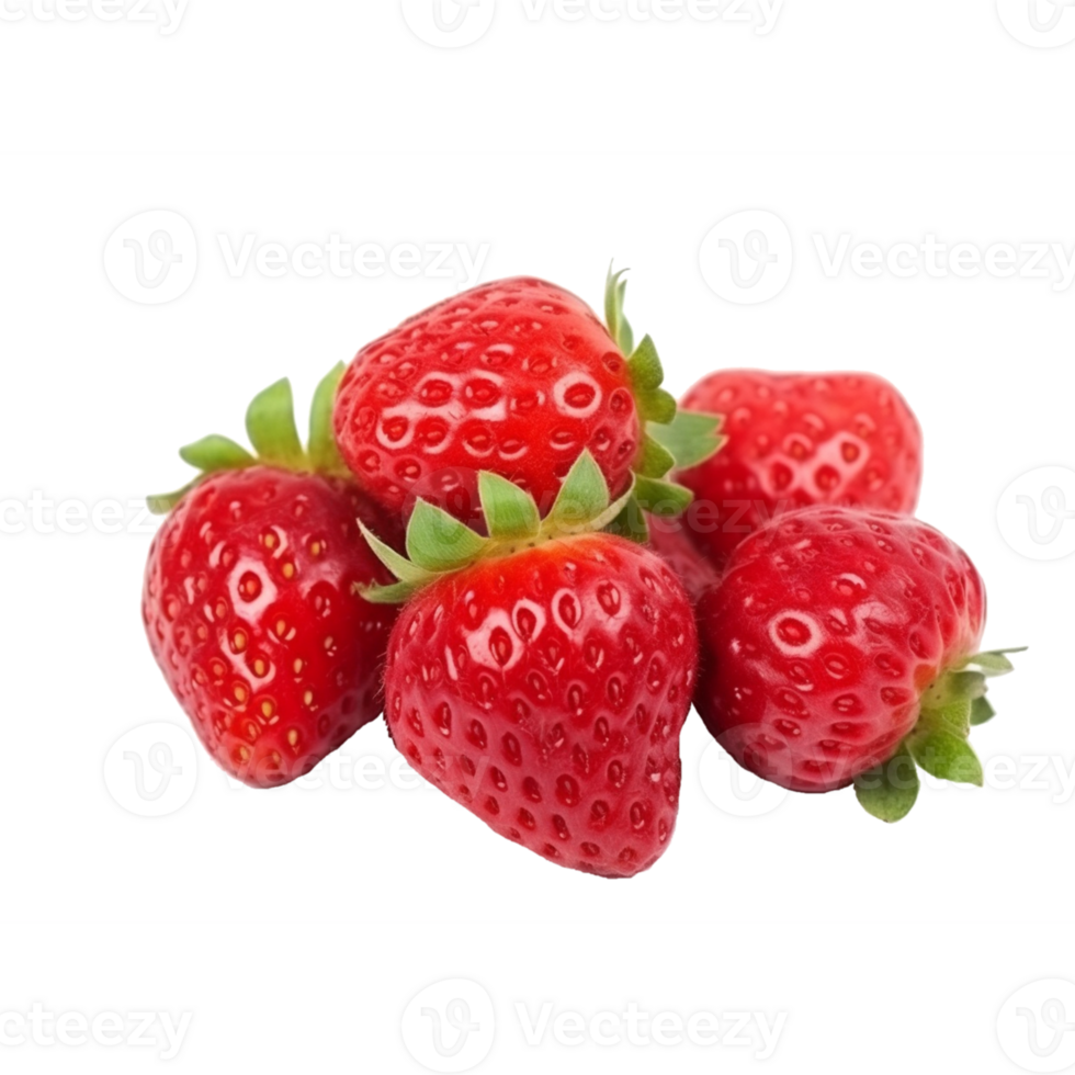 AI generated fresh strawberry fruit isolated on transparent background png