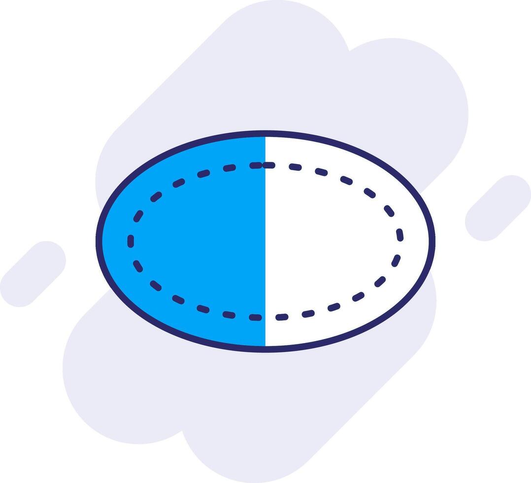 Oval Line Filled Backgroud Icon vector