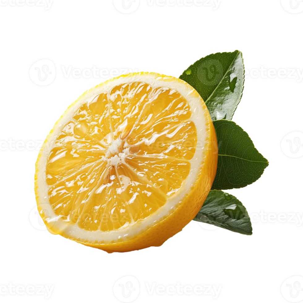 AI generated orange with leaves isolated on transparent background png