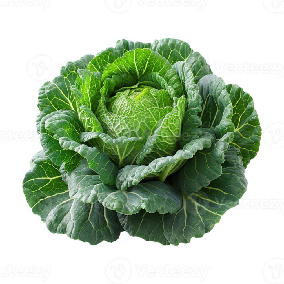 AI generated fresh cabbage isolated on transparent background png