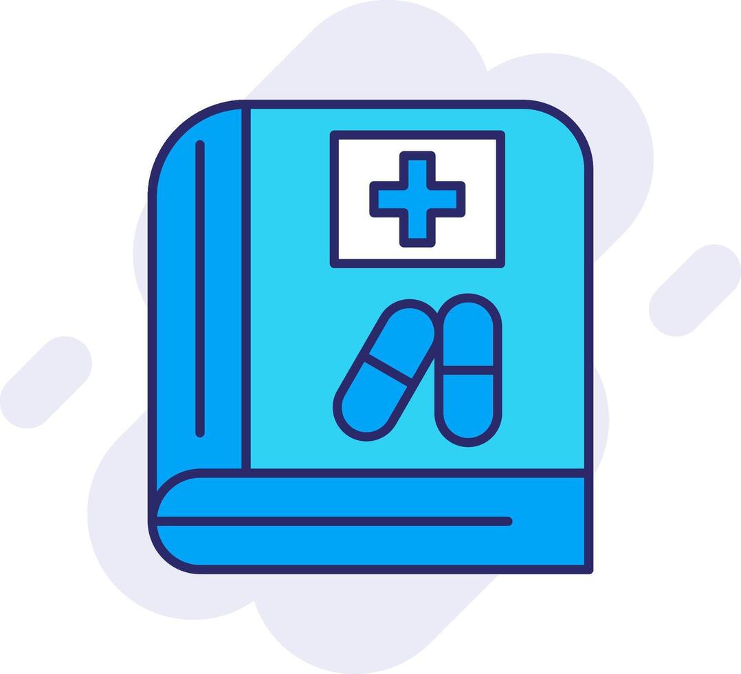 Medical Book Line Filled Backgroud Icon vector