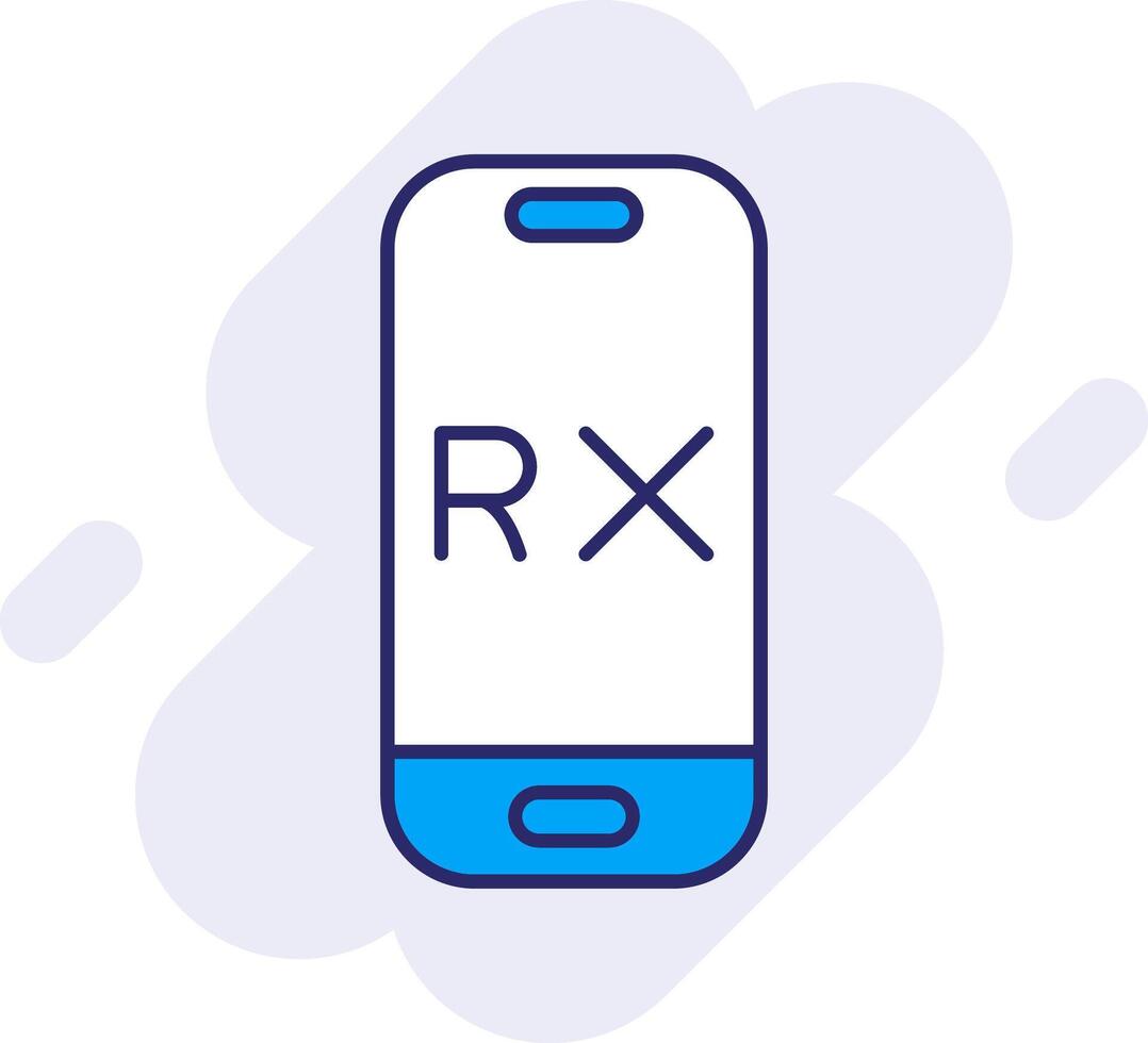 rx línea lleno fondo icono vector