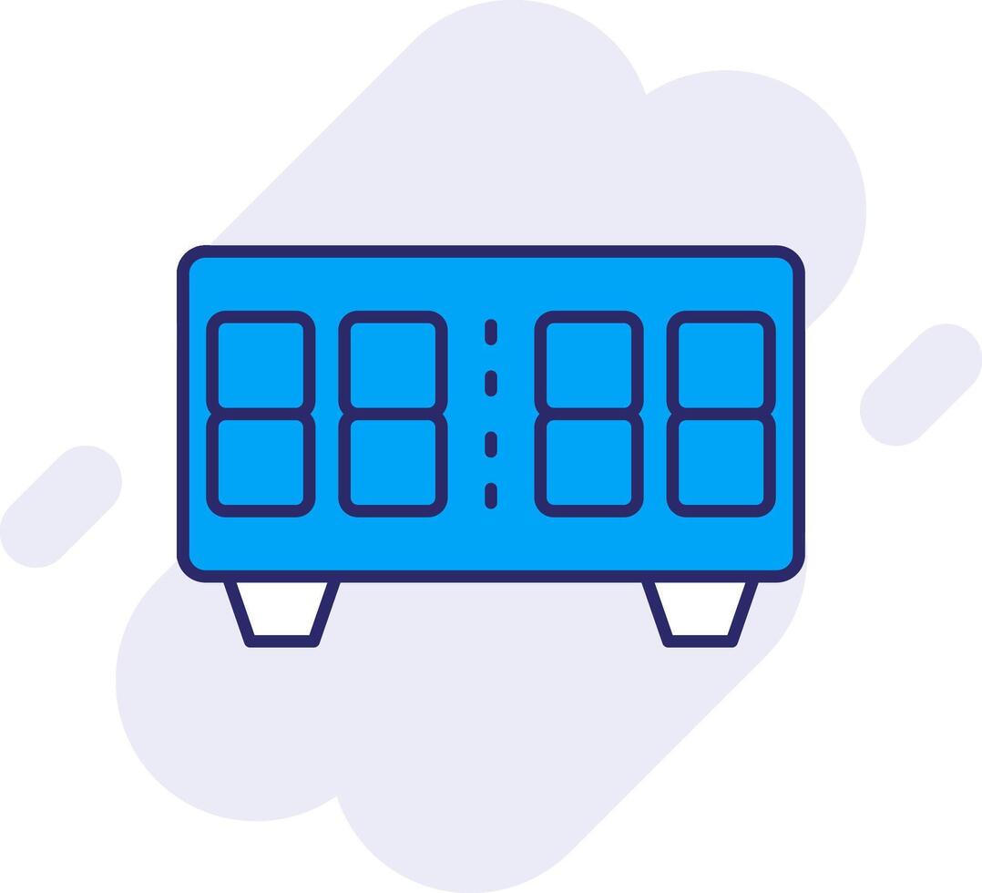 Digital Clock Line Filled Backgroud Icon vector